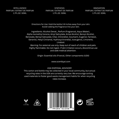 The Battle of Scent product information and usage directions for SCENTBYAI perfumes.